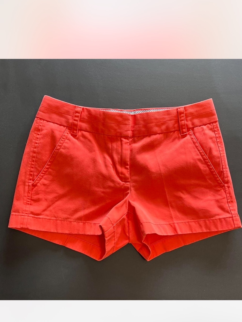 J.Crew Chino Shorts Women’s Size 2 Red Coral Cotton Classic Summer